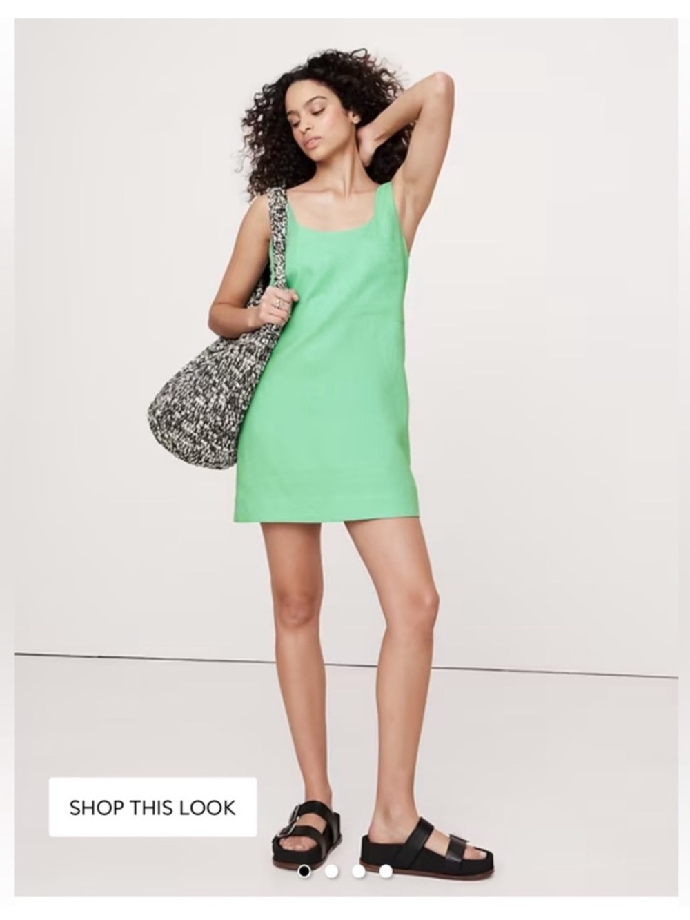 Banana Republic | 100% linen, green tank dress